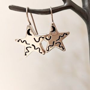 Sterling silver star earrings